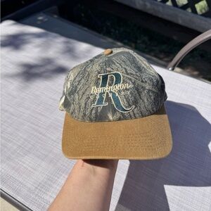 Remington Firearms Hat Camo Adjustable Script Logo Camouflage Outdoor Cap EUC